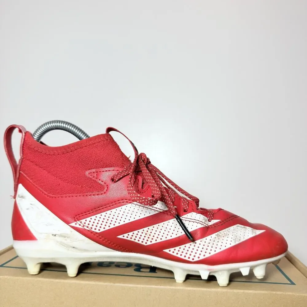 Adidas Cleats Size 5.5 Mens 7 Womens Adizero Impact Red White Football Shoes